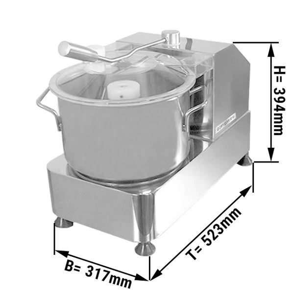 Vegetarischer Cutter - 6 Liter - 1,8 KW - 230 Volt - 986-2470rpm 3 Vegetarischer Cutter - 6 Liter - 1,8 KW - 230 Volt - 986-2470rpm