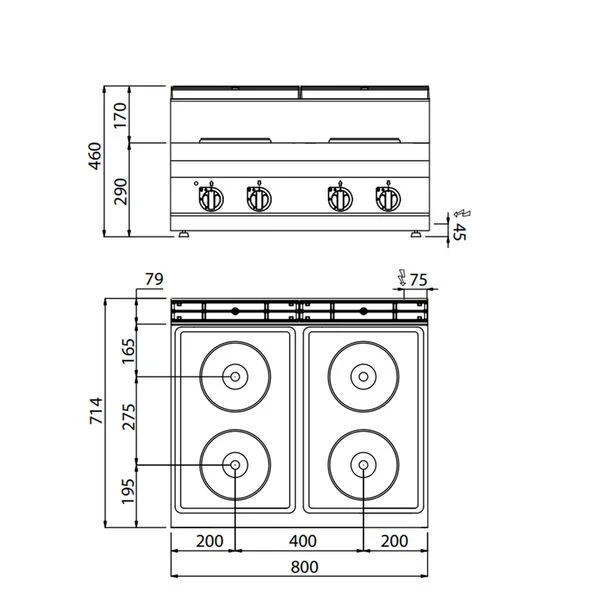 Elektroherd - 10,4 KW - 4 Platten Rund 5 Elektroherd - 10,4 KW - 4 Platten Rund - Image 3