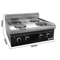 Elektroherd - 9,2 KW - 4 Platten Rund