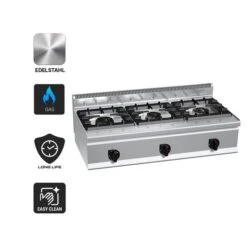 Gasherd - 31 KW - 3 Brenner -Küchenwelt Geschaft GHB164T Icons 3a2c