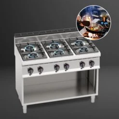 Gasherd - 42 KW - 6 Brenner -Küchenwelt Geschaft GHB171P 10 8c2c