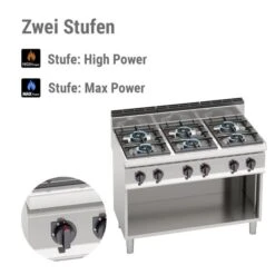 Gasherd - 42 KW - 6 Brenner -Küchenwelt Geschaft GHB171P 4 00c8