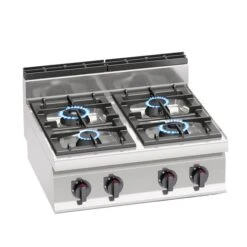 Gasherd - 28 KW - 4 Brenner -Küchenwelt Geschaft GHB874P Flammen 001 3445