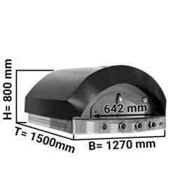 Gas Pizzaofen - Schwarz - 9x 25cm - Manuell