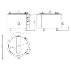 Elektro Kochkessel - 500 Liter - 45 KW - Indirekte Beheizung -Küchenwelt Geschaft KKEOZ500 Zeichnung 0503