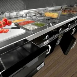 Elektroherd - 9,2 KW - 4 Platten Rund -Küchenwelt Geschaft Loft links schwarz 064a