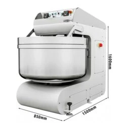 Bäckerei-Spiralteigknetmaschine - 205 Liter / 130 Kg - 2 Geschwindigkeiten - Mit Festem Kessel - 2 Motoren