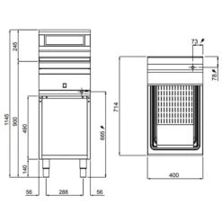 Frittenwanne - 1,1 KW - 1x GN 1/1 -Küchenwelt Geschaft WB479 drawing 4c8a
