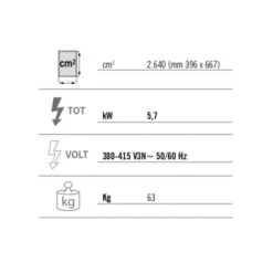 Elektro Bratplatte - 5,7 KW - Gerillt -Küchenwelt Geschaft egb499mg tabelle 86d3