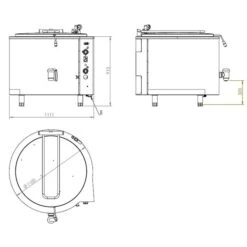 Elektro Kochkessel - 300 Liter - 27 KW - Indirekte Beheizung -Küchenwelt Geschaft otei 300 2711