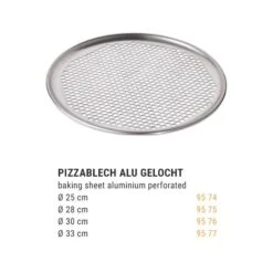 Pizzascheibe Aus Aluminium - Gelocht - Ø 25 Cm -Küchenwelt Geschaft pizzablech 3768
