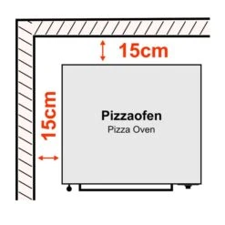 Elektro Pizzaofen - 6+6x 35cm (Tief) - Mit TouchScreen -Küchenwelt Geschaft pizzaoven distance drawing 1e11 7