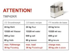 Teigknetmaschine - 42 Liter / 38 Kg - 1 Geschwindigkeit - Kessel Abnehmbar Und Rührwerk Aufklappbar 15 Teigknetmaschine - 42 Liter / 38 Kg - 1 Geschwindigkeit - Kessel Abnehmbar Und Rührwerk Aufklappbar -Küchenwelt Geschaft tmp42kr ec1f