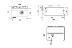 Gasherd - 8,65 KW - 1 Brenner -Küchenwelt Geschaft zeichnung 1platte c9c6